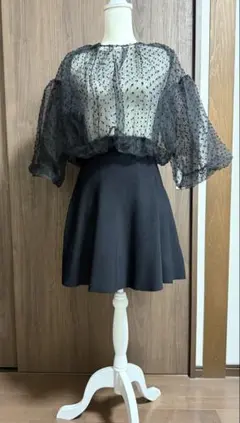 シースルー ドットチュール　ワンピース