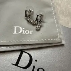 クリスチャンディオール　Diorロゴピアス　シルバー　美品のサムネイル