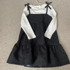 SLAP SLIP ティアード　ワンピース 黒・白　110