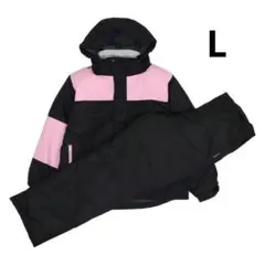 スキーウェア レディース 上下セット 超撥水 耐水圧5000mm ブラック L