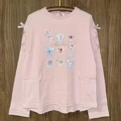 新品タグ付き　メゾピアノ　マジカルグラフィック　長袖Tシャツ　ピンク　140cm