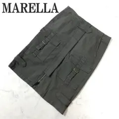 MARELLA マレーラ 膝丈タイトスカート グレー コットン 42 C5434のサムネイル