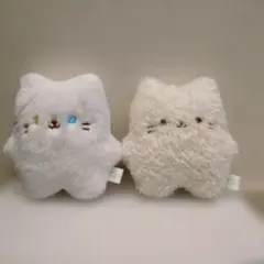 れあねこさん　わいるど　ぬいぐるみマスコット　ホワイト2種セット猫　ぬいぐるみのサムネイル