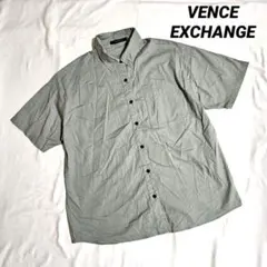 【ヴァンスエクスチェンジ】半袖シャツ 緑 カーキ バックプリント M アメリカン