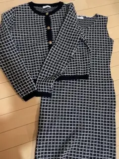 千鳥格子柄　カーディガン　ニットワンピース　ジュリアブティック