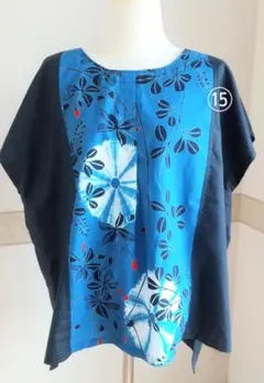 ⑮今年で最後のセミオーダー　ゆったり　体型カバー　浴衣チュニック　ハンドメイド