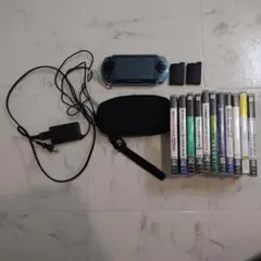 【ジャンク】PSP-1000 (ブラック) 充電器・バッテリー2個・ソフト付き