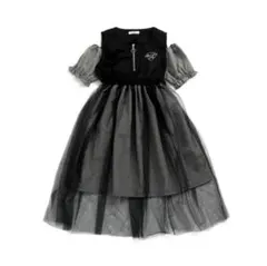 ALGY 肩出しワンピース ギンガムチェック チュール 150