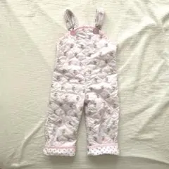 kids vintage 花柄キルティングオーバーオール ピンク 70〜85