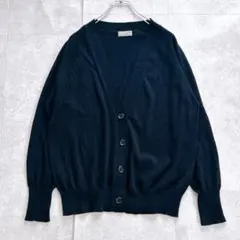 マーガレットハウエル コットンカシミヤ Vネック 日本製 黒 カーディガン