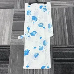 ◇ノー皺加工最高級カルキュロ◇涼しげ青水蒼地ツバメ浴衣◇しわに