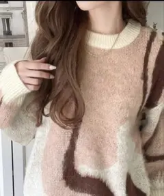 CLASSICAL ELF アート柄ニットセーター L