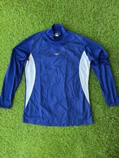 Mizuno 長袖アンダーシャツ、青色、160cm