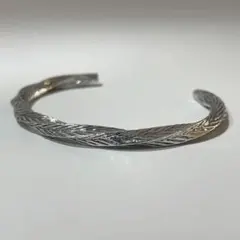 シルバー バングル フェザー ブレスレットツイスト ユニセックス 人気