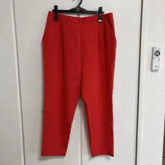 レディース エラスティックウエスト パンツ レッド