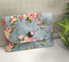 バラ柄ミニ財布　カードケース　名刺ケース　ハンドメイド