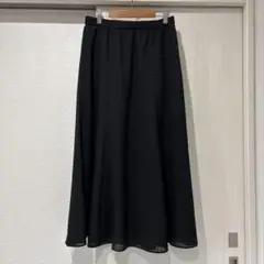83 アンタイトル　フレア　スカート　ロング　チェック　ブラック　2