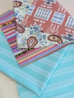 A576 プリント柄 100cm×50cm　コットン100%　4枚組