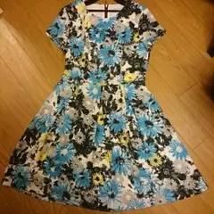 オペークドットクリップ☆花柄ワンピース☆ワールド