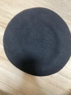 【美品】ベレー帽 ブラック ウール100% フリーサイズ 秋冬