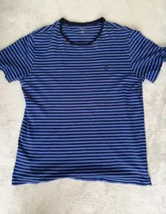 ポロラルフローレン ボーダーTシャツ メンズL ブルー×ネイビー ポニー刺繍