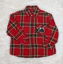 XLARGE KIDS チェックシャツ 100 レッド長袖 バックロゴ キッズ