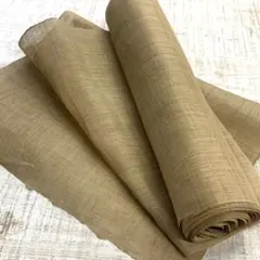 オレンジ 茶色 生成り 無地 真綿紬 着尺反物 - メルカリ
