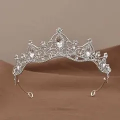 シルバークリスタルティアラ　卒業式　結婚式