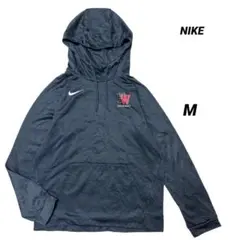 NIKE DRI-FIT プルオーバーパーカー M ネイビー 刺繍 バレーボール