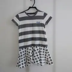 JENNI love ボーダー×ドット 半袖ワンピース