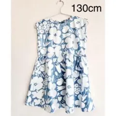 日本未発売★marimekko uniqlo 花柄ワンピース　シャンブレー　水色