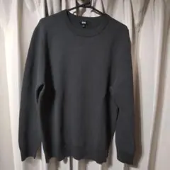 ユニクロ ウォッシャブル ミラノリブクルーネックセーター グレー XL