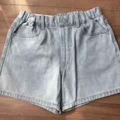新品タグ付き★UNIQLO デニムショートパンツ 140cm ブルー　ガール