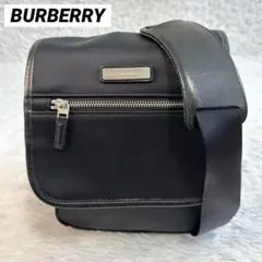 希少✨バーバリー フラップ ノバチェック ナイロン ロゴプレート ショルダーバッ