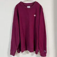 Champion 【XL】 スウェット トレーナー ボルドー ロゴ入りゆったり
