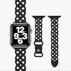 アップルウォッチ バンド レース柄 シリコン ベルト 42/44/45/49mm