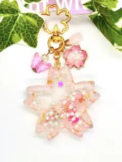 シャカシャカ　シェイカーキーホルダー　桜　No.603