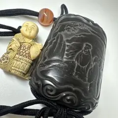 印籠　銀蒔絵渡し船図柄　江戸時代保証　根付日本本州鹿角時代物 印籠 銀蒔絵渡し船図柄 江戸時代保証 根付日本本州鹿角時代物 - メルカリ