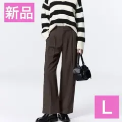 【のの様専用】GU タックワイドパンツ ダークブラウン L 完売品 24aw