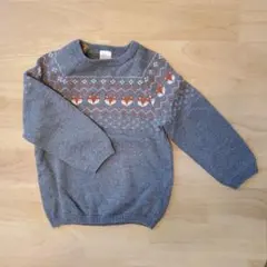 H&M 子供用セーター グレー 狐柄