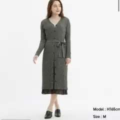 GU リブフロントボタンニットワンピース　S 3way