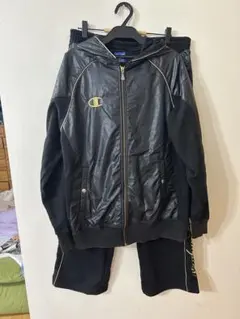 Champion ジャージ セットアップ 黒90s美品 - メルカリ