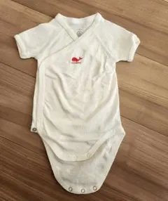 【美品】プチバトー　ロンパース　ホワイト　プリント　60サイズ　3ヶ月