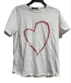 luviater ハート型プリント Tシャツ　韓国ブランド　パール付き