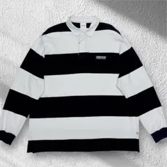 ディスイズネバーザット ラガーシャツ 紺× 白 L No.248のサムネイル