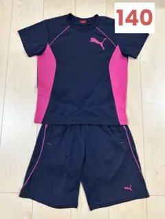 PUMA セットアップ　半袖　ハーフパンツ紺色　140cm