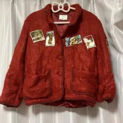 ピンクハウス テディベアワッペン モヘア風ジャケット 赤のサムネイル