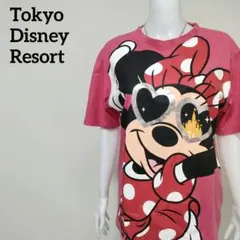 東京ディズニーリゾート 公式 ミニーマウス ハートサングラス Tシャツ
