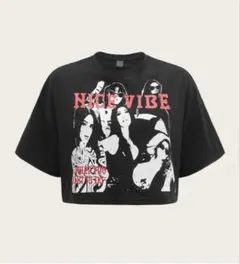 SHIEN プリントショート丈Tシャツ　半袖ブラック　夏　Mのサムネイル