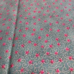 濃緑に赤い星クリスマス柄　110×55